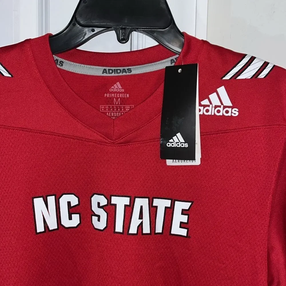 Adidas NC state Wolfpack Red Primegreen Men’s Team football jersey M No number